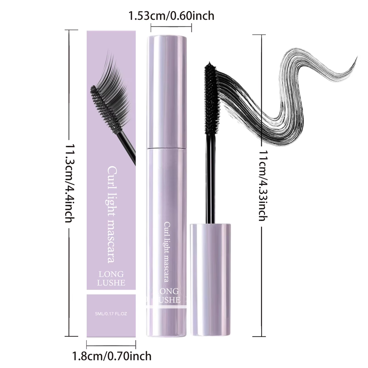 Long Lasting Waterproof Mascara, Black Volumizing, Separates Each Lash
