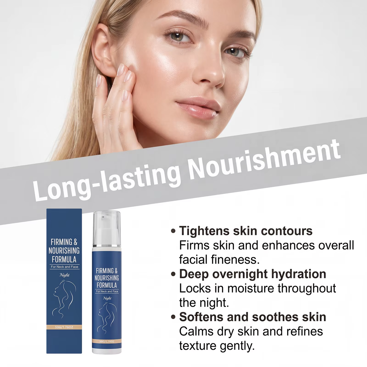 Anti-Aging Firming Night Cream, Deep Moisturizing Overnight Face Care 50g